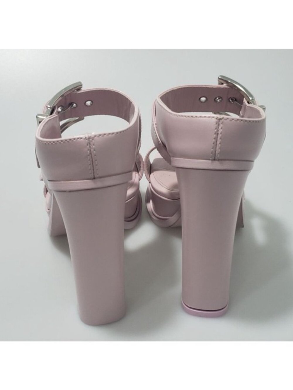 Alexander McQueen 120mm Leather Platform Mules Sandals Pink EU 37.5/US 7.5 - Picture 4 of 8